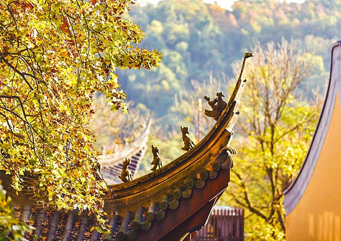 杭州靈隐寺秋景一(yī / yì /yí)角 杭州靈隐寺秋景一(yī / yì /yí)角