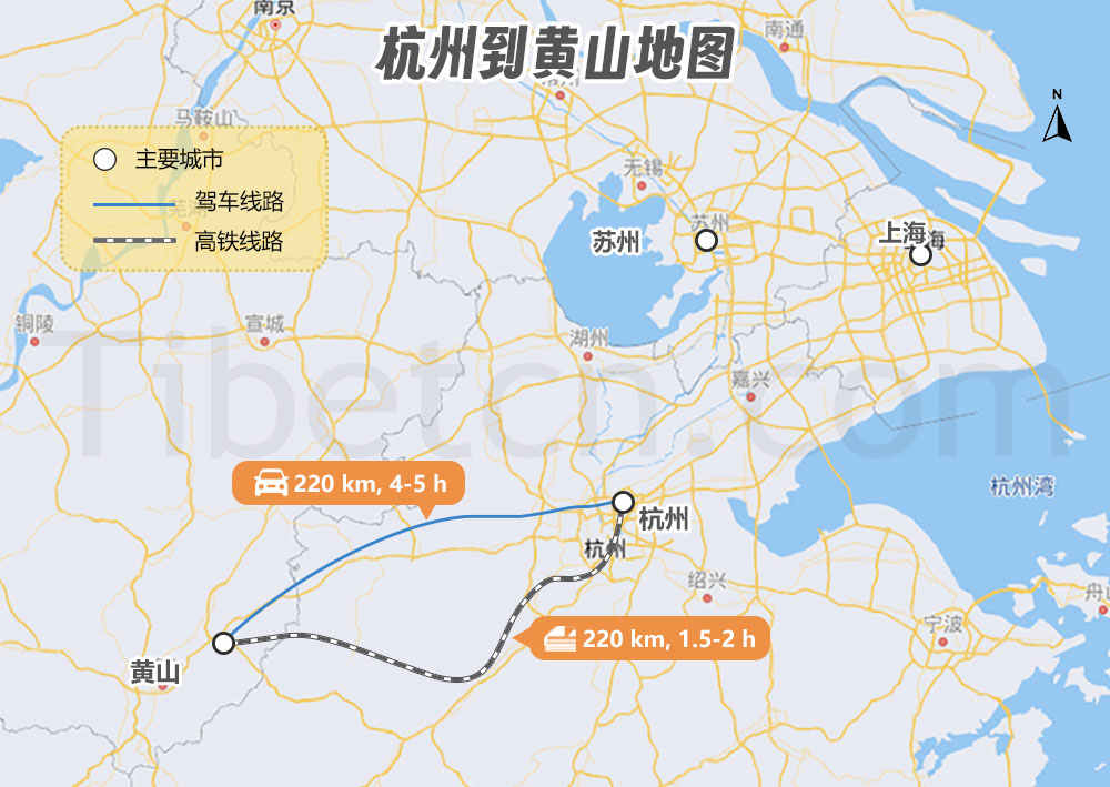 杭州到(dào)黃山交通地(dì / de)圖 杭州到(dào)黃山交通地(dì / de)圖