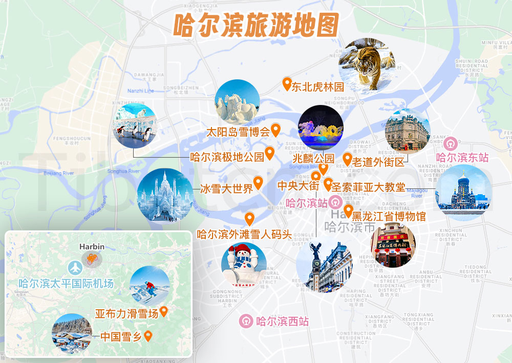 哈爾濱地(dì / de)圖-哈爾濱旅遊景點地(dì / de)圖 哈爾濱地(dì / de)圖-哈爾濱旅遊景點地(dì / de)圖