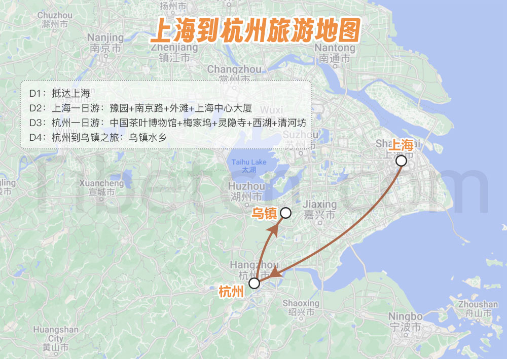 上(shàng)海到(dào)杭州旅遊地(dì / de)圖 上(shàng)海到(dào)杭州旅遊地(dì / de)圖