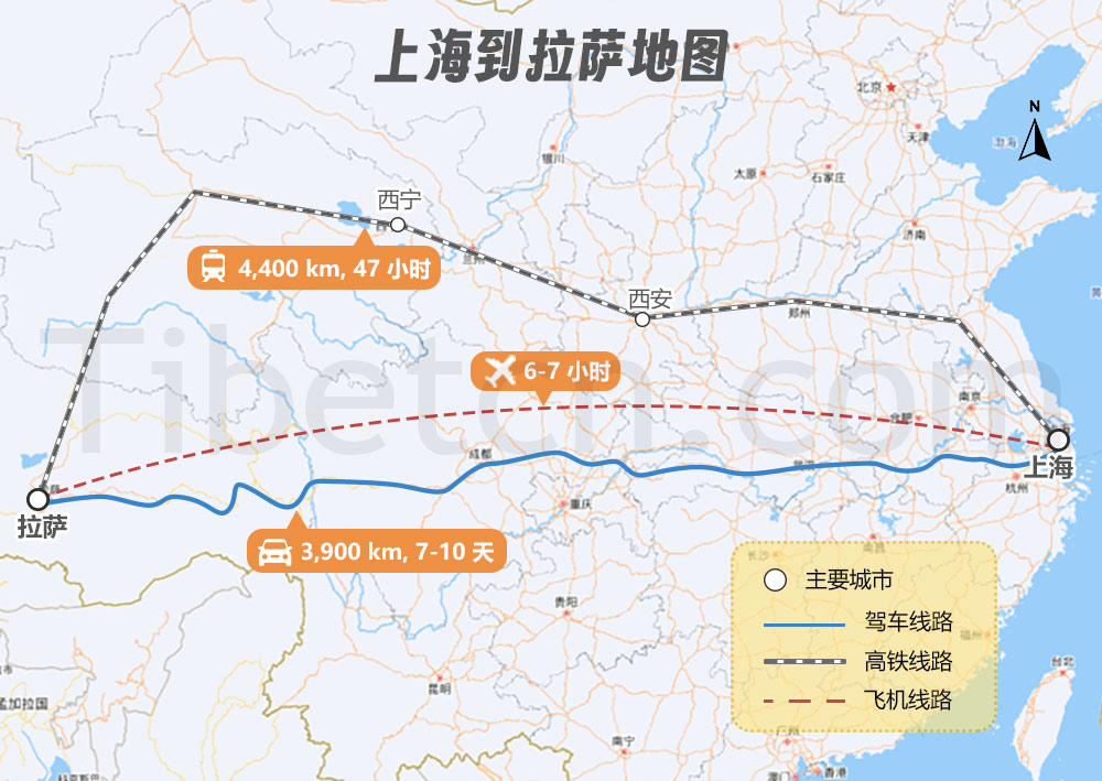 上(shàng)海到(dào)拉薩地(dì / de)圖 上(shàng)海到(dào)拉薩地(dì / de)圖