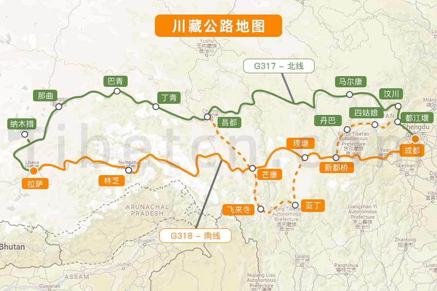 川藏線地(dì / de)圖