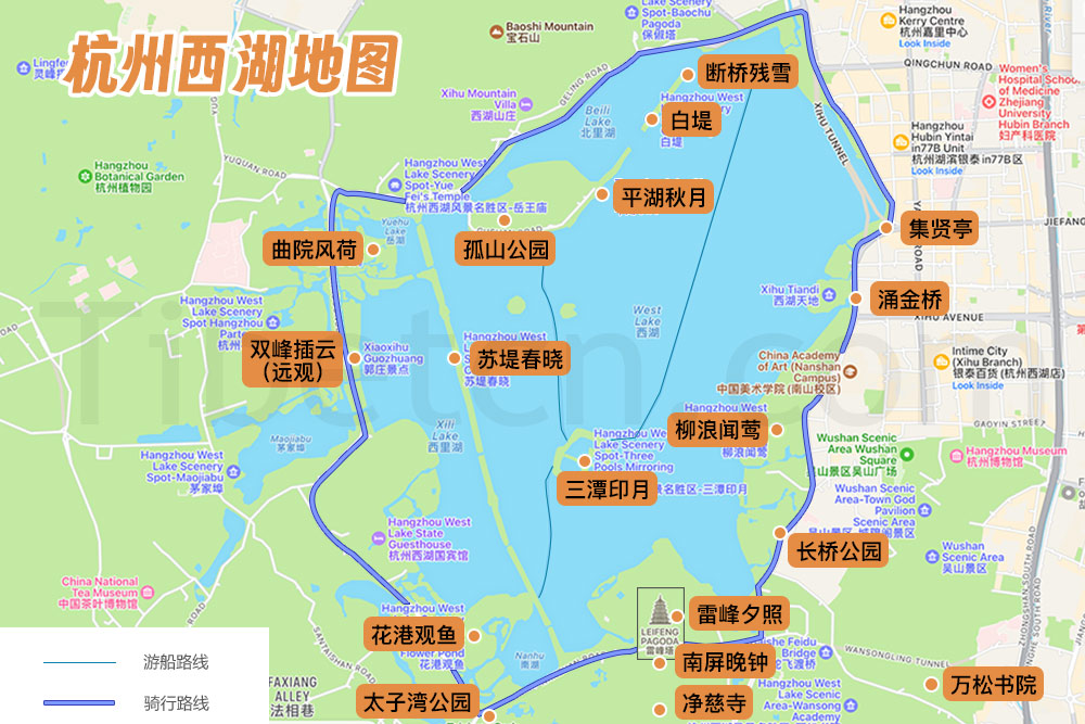 杭州西湖地(dì / de)圖 杭州西湖地(dì / de)圖