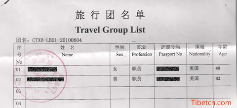 入藏函附旅行團人(rén)員清單 入藏函附旅行團人(rén)員清單