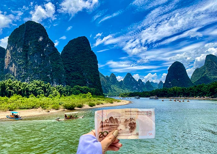 漓江-20元人(rén)民币背景圖取景地(dì / de) 漓江-20元人(rén)民币背景圖取景地(dì / de)