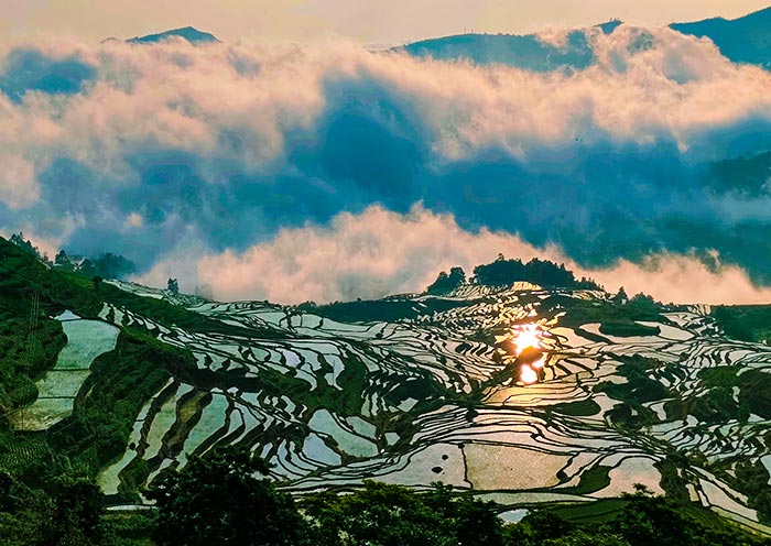 元陽梯田的(de)鏡面美景 元陽梯田的(de)鏡面美景