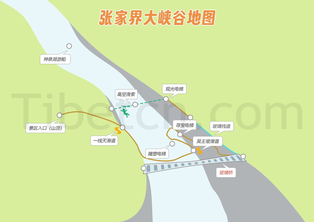 張家界大(dà)峽谷地(dì / de)圖 張家界大(dà)峽谷地(dì / de)圖