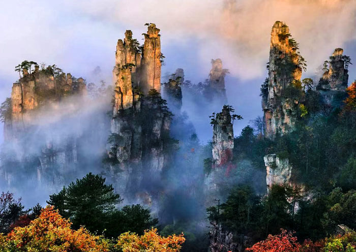 張家界武陵源迷人(rén)秋景 張家界武陵源迷人(rén)秋景